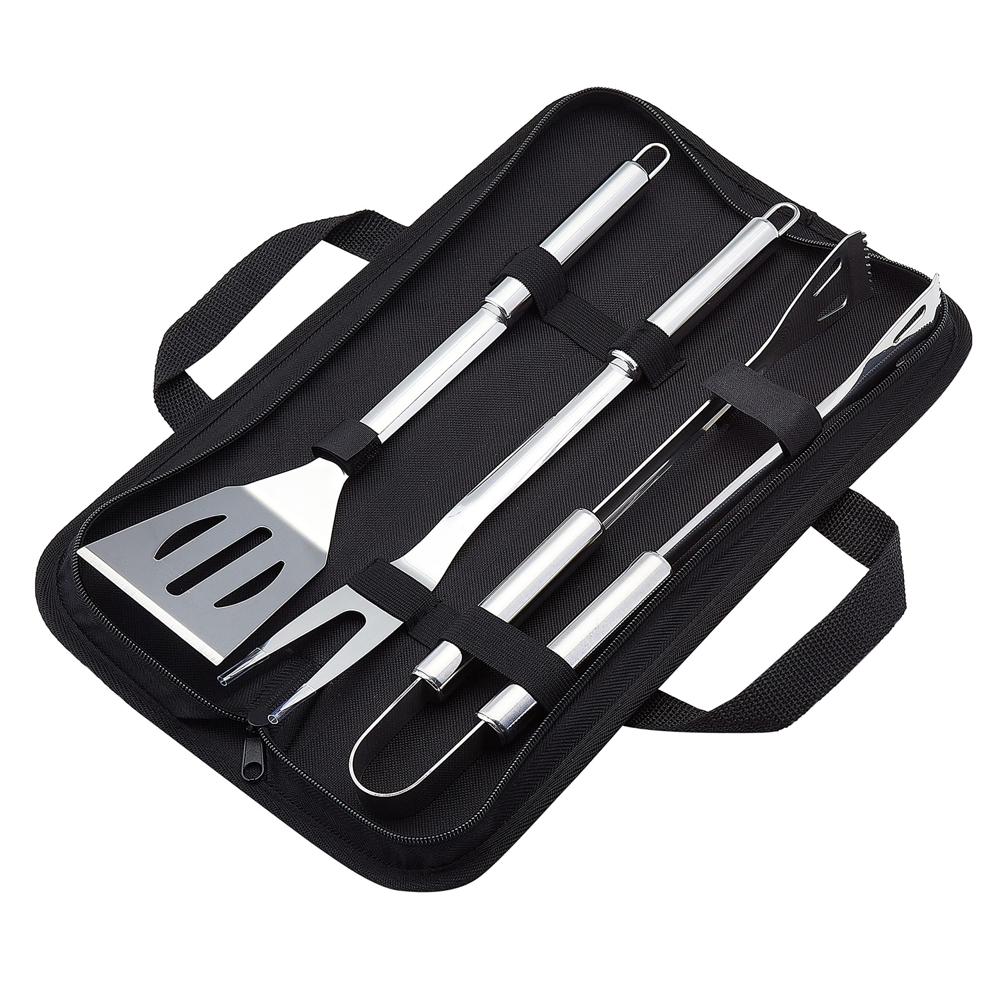 Stainless Steel BBQ Tool Set with Cloth Carrying Bag 4