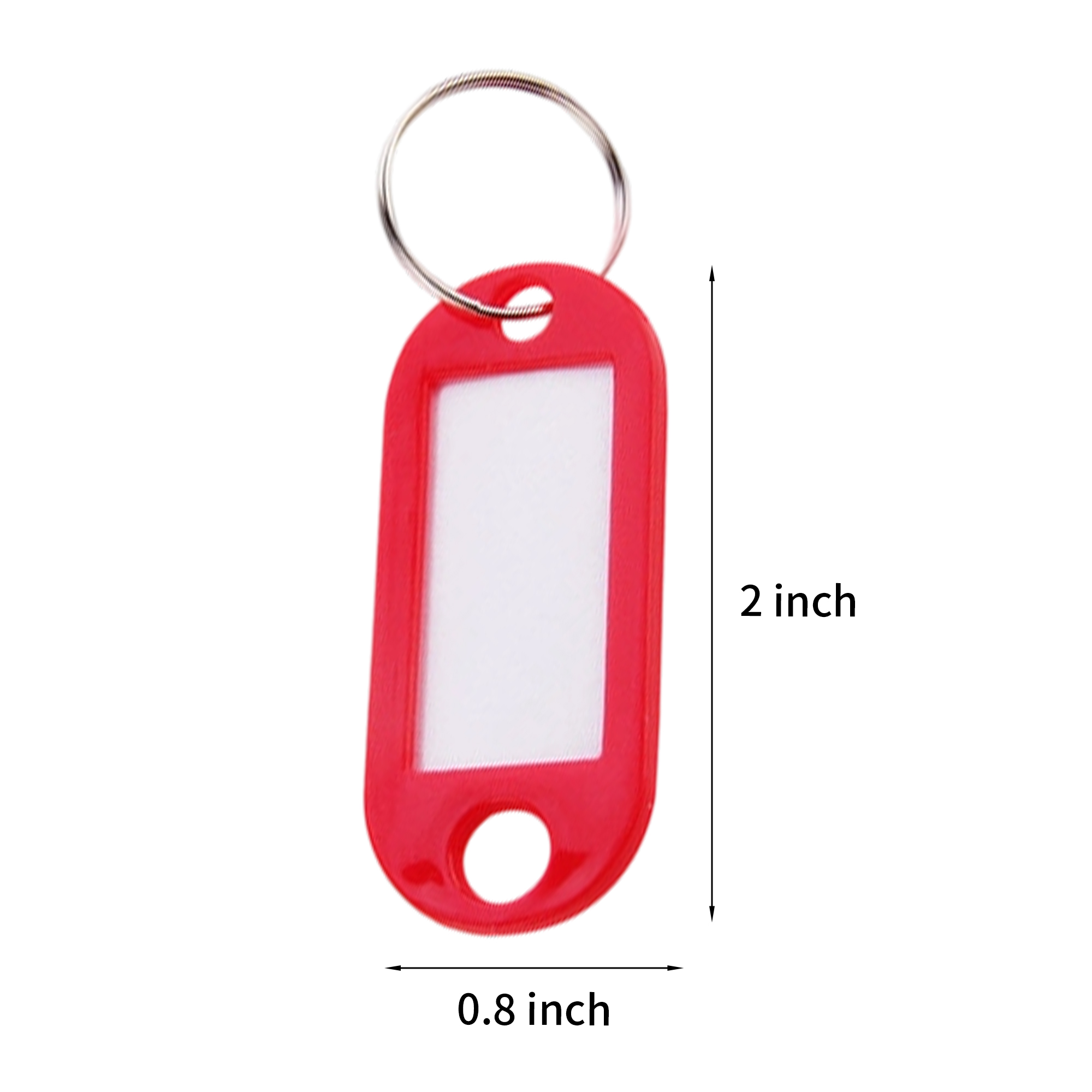 Plastic Keychain Label Holder With Writable Insert 2" Length 2