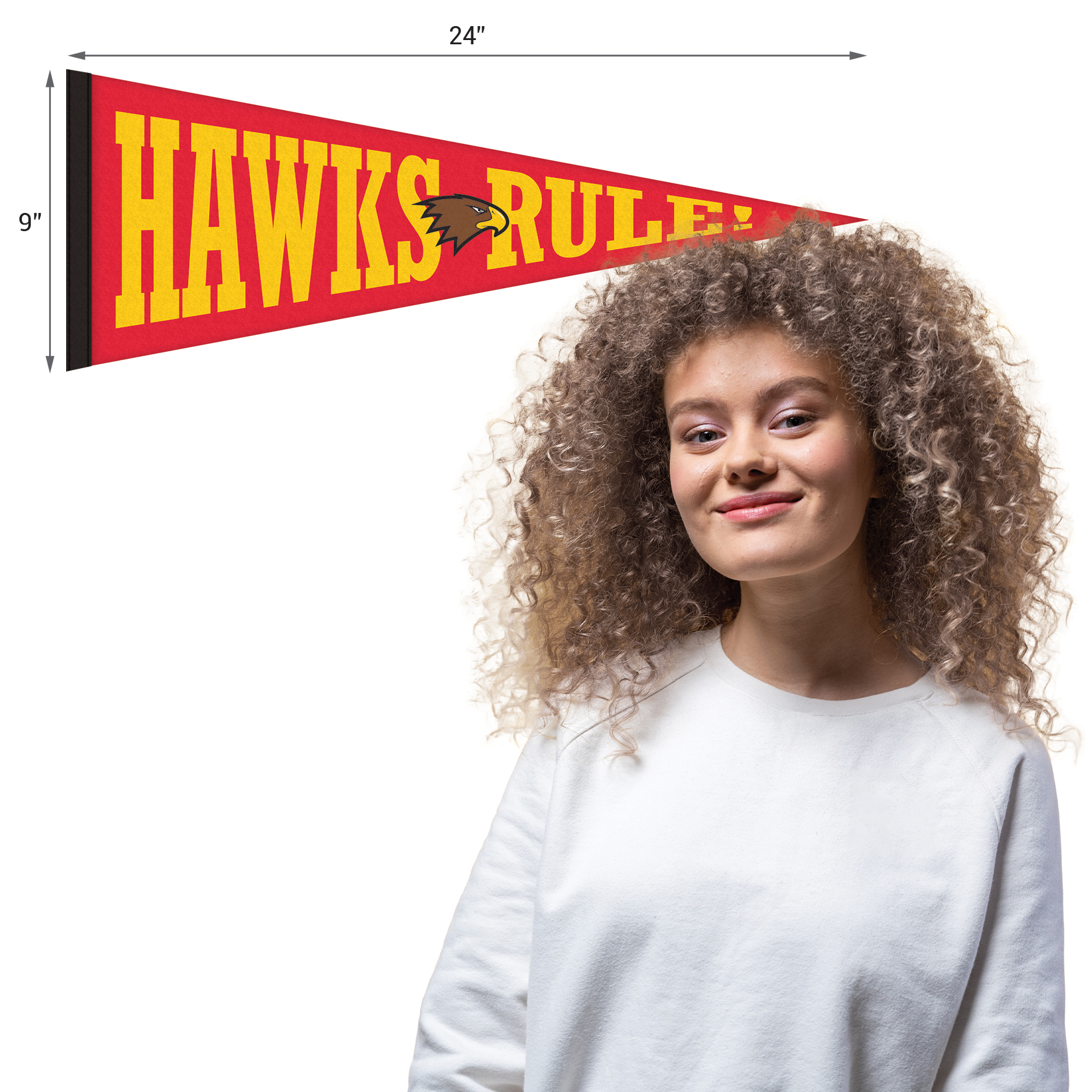 9" x 24" Digitally Printed Single Sided Custom Felt Pennant 3