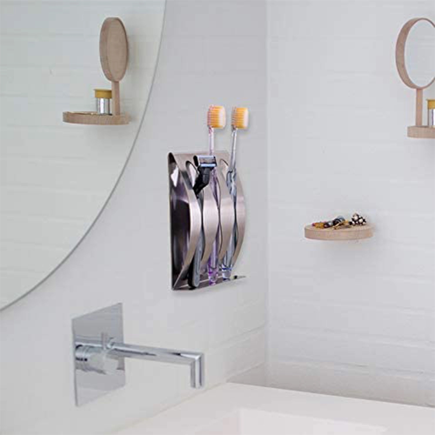 3-Hole Wall-Mounted Toothbrush Holder 5