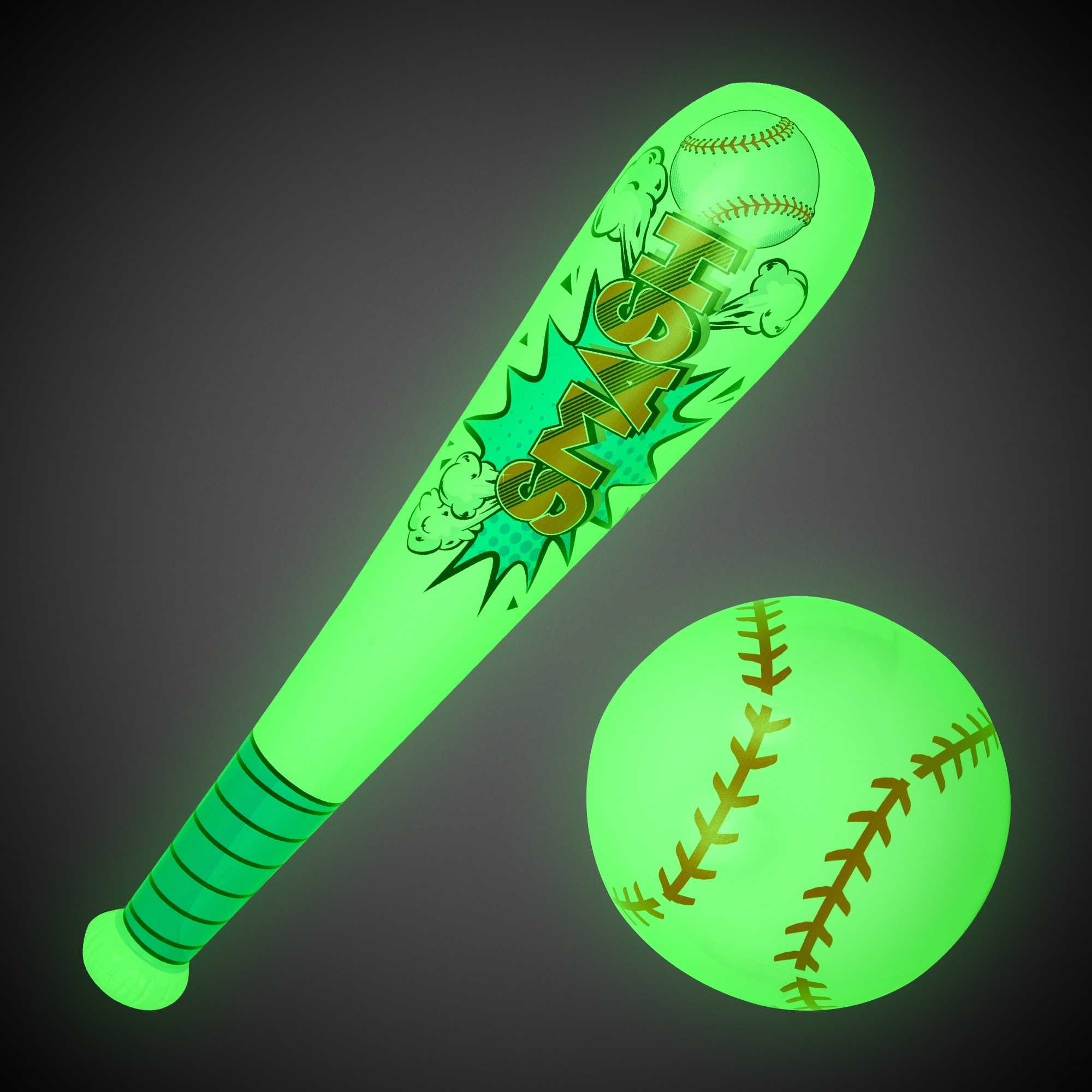Light Up Bat and Baseball Inflatable Set(Imprintable) 4