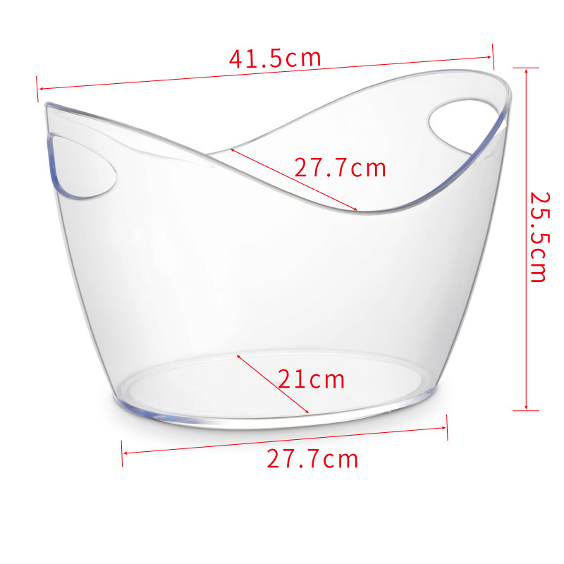 12L Plastic Oval Storage Tub Ice Bucket Cocktail Bottle Holder 7