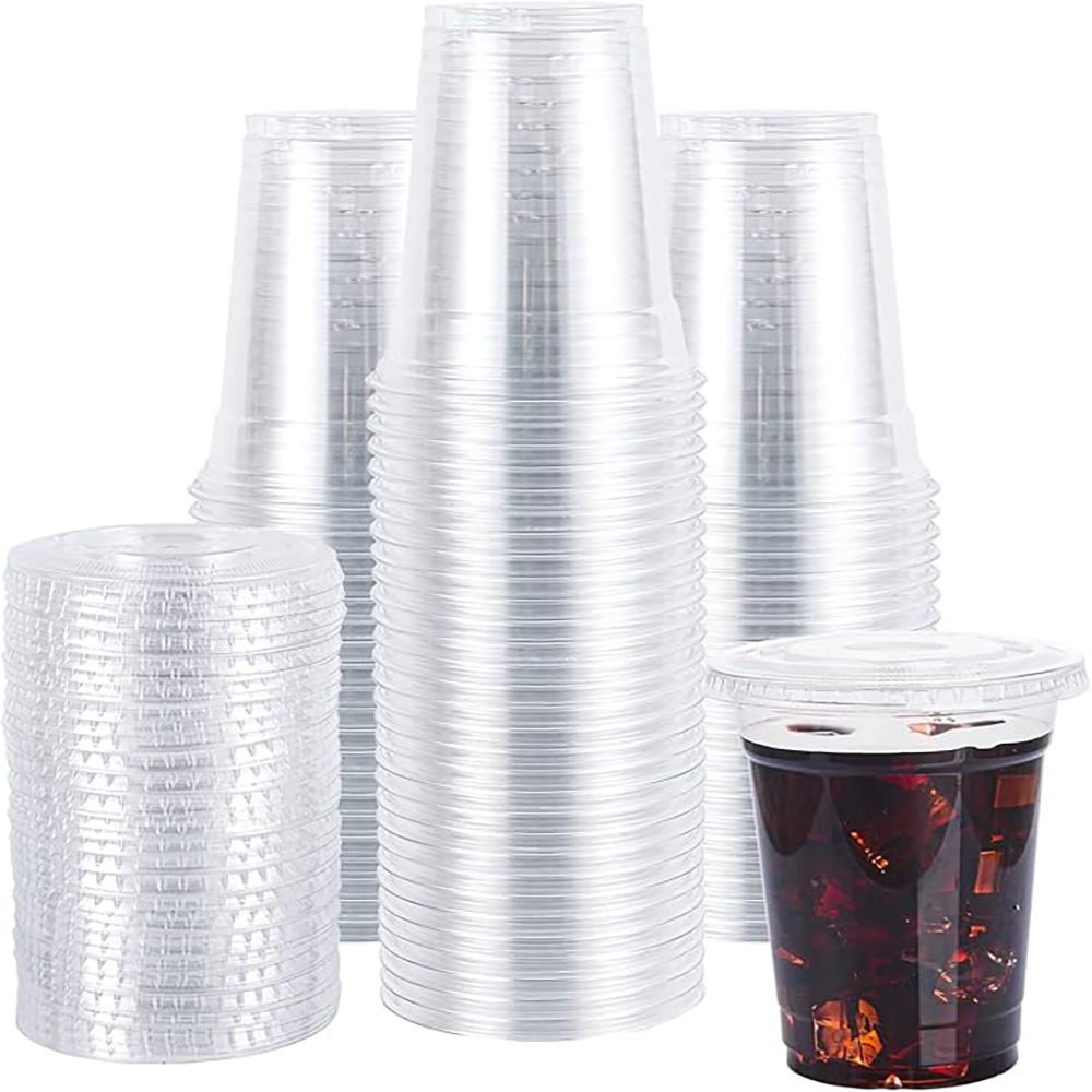 12oz Disposable Plastic Cup With Lid 3