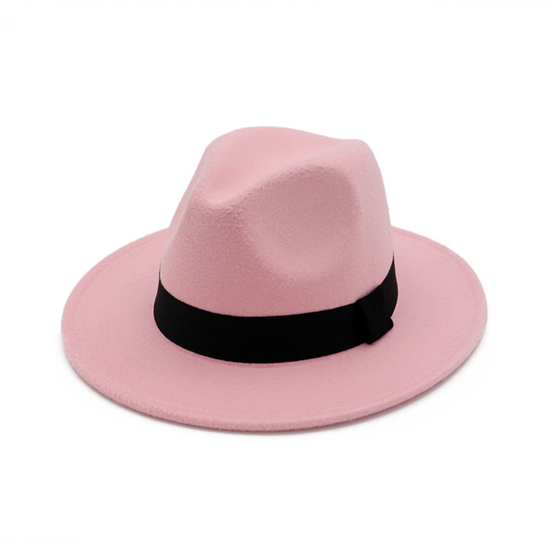 Classic Wide Brim Wool Felt Panama Fedora Hat Jaze Cap 13