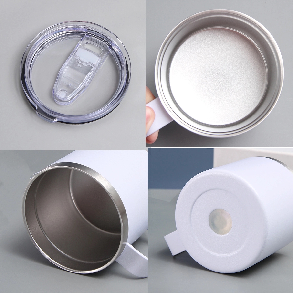 14Oz Coffee Mug With Handle Insulated Stainless Steel 1