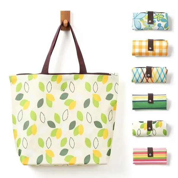 600D Polyester Foldable Grocery Tote Bag 4
