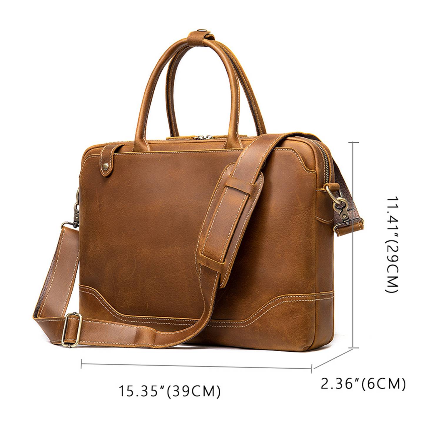 Genuine Leather Laptop Messenger Bag 3