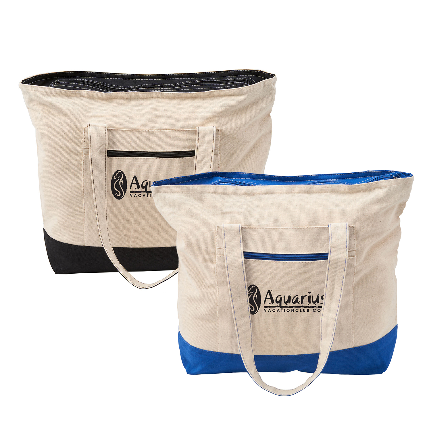 Zippered Cotton Canvas Tote Bag 4