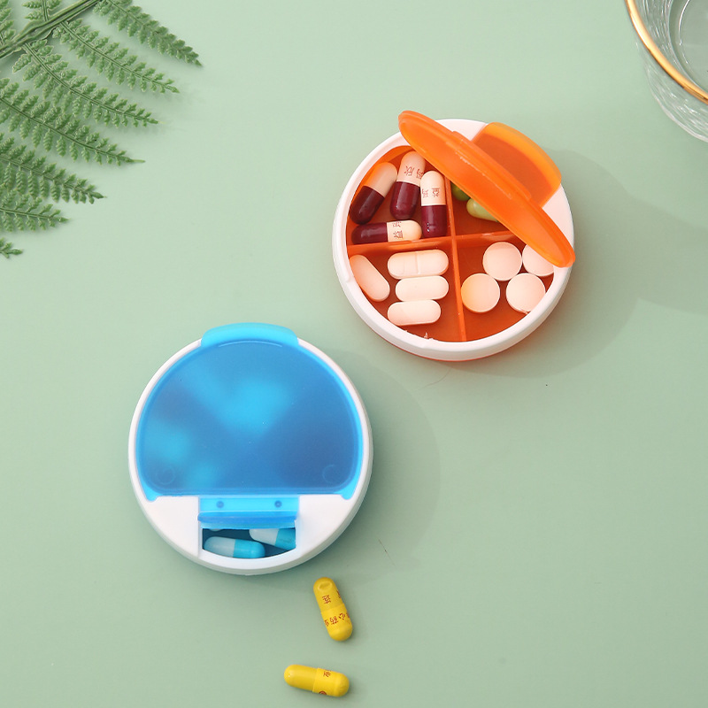 4 Compartments Round Pill Box 4