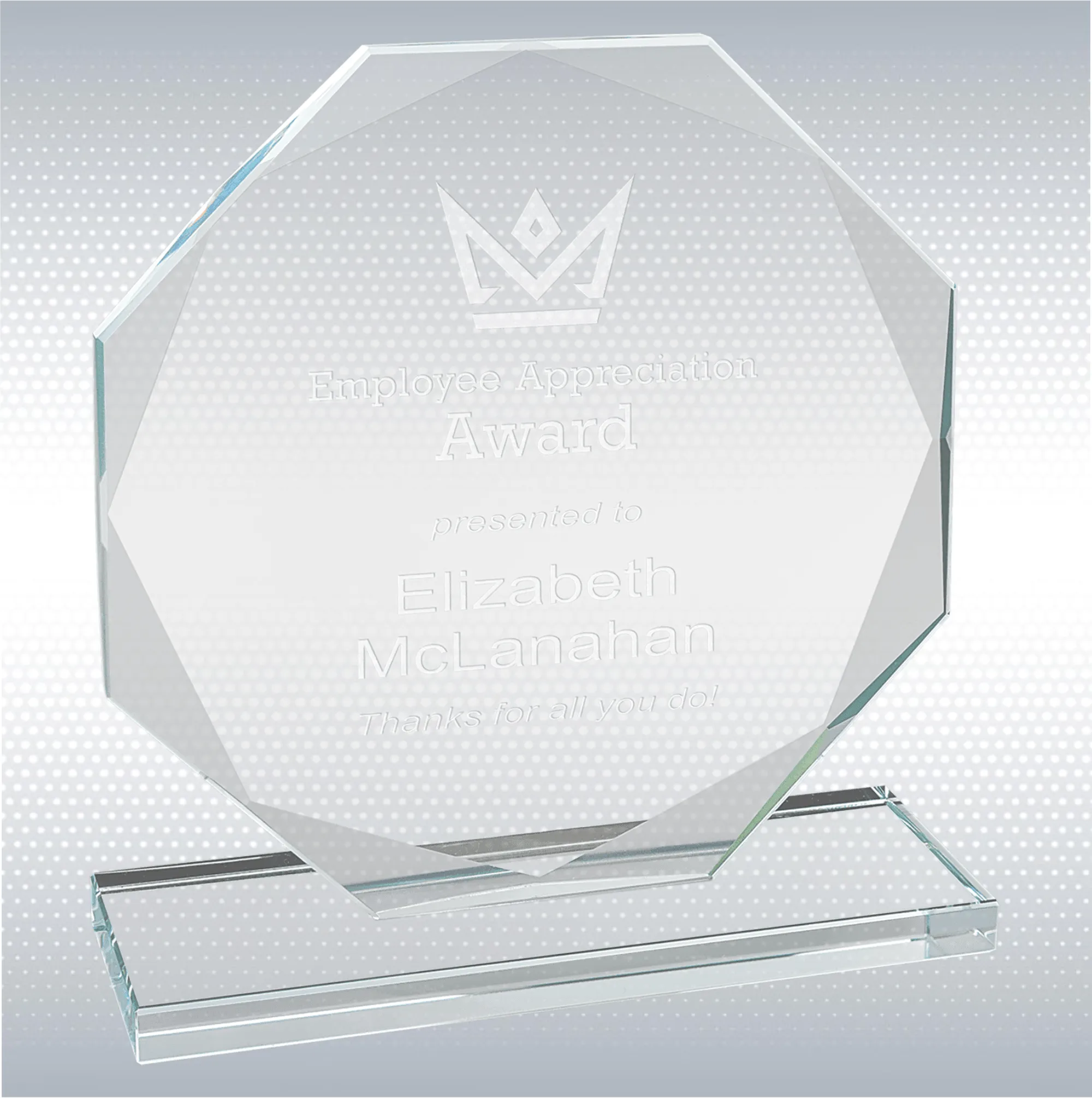 Octagon Clear Glass Award 17