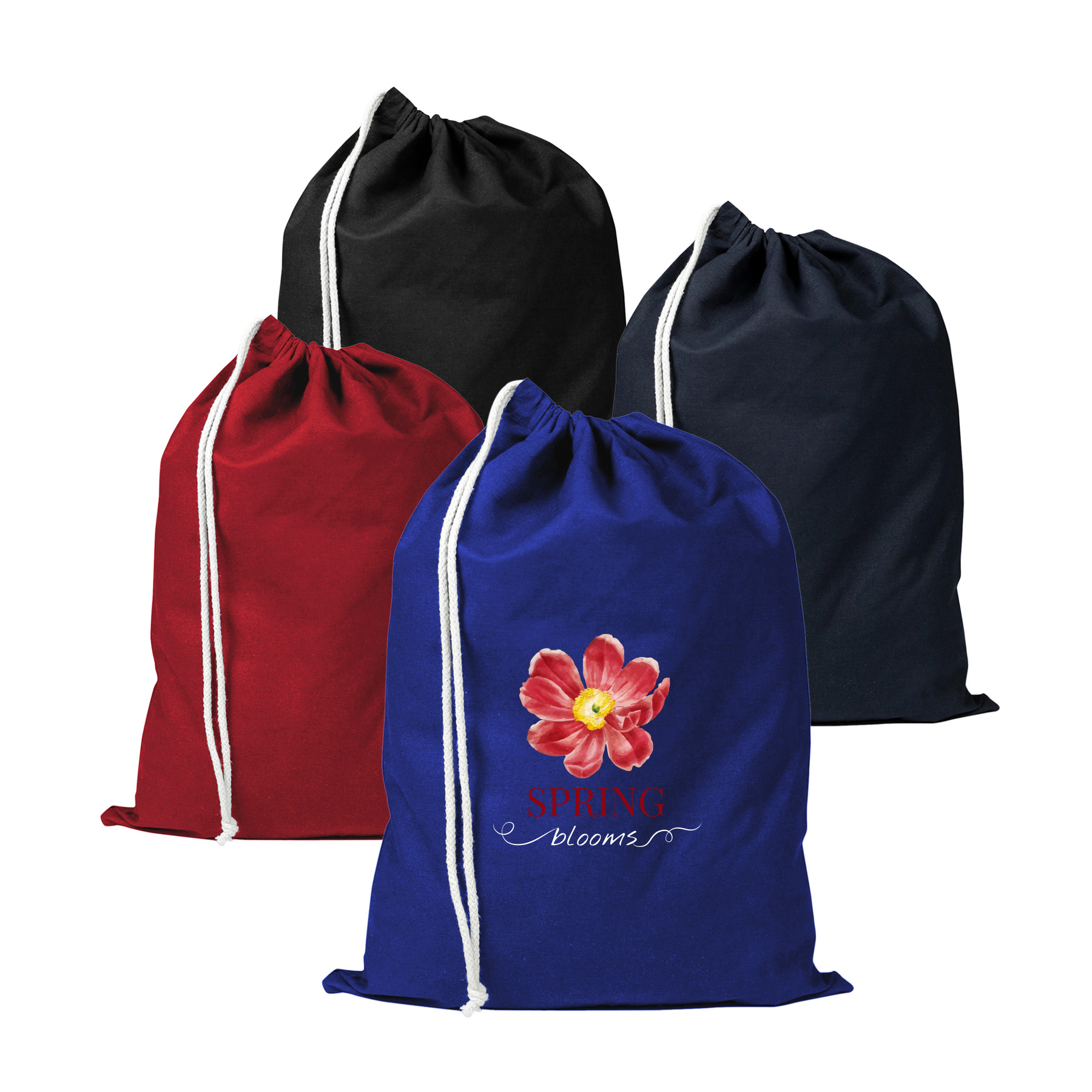 100% Cotton Canvas Drawstring Shoe Tote Bag_R121BS 2