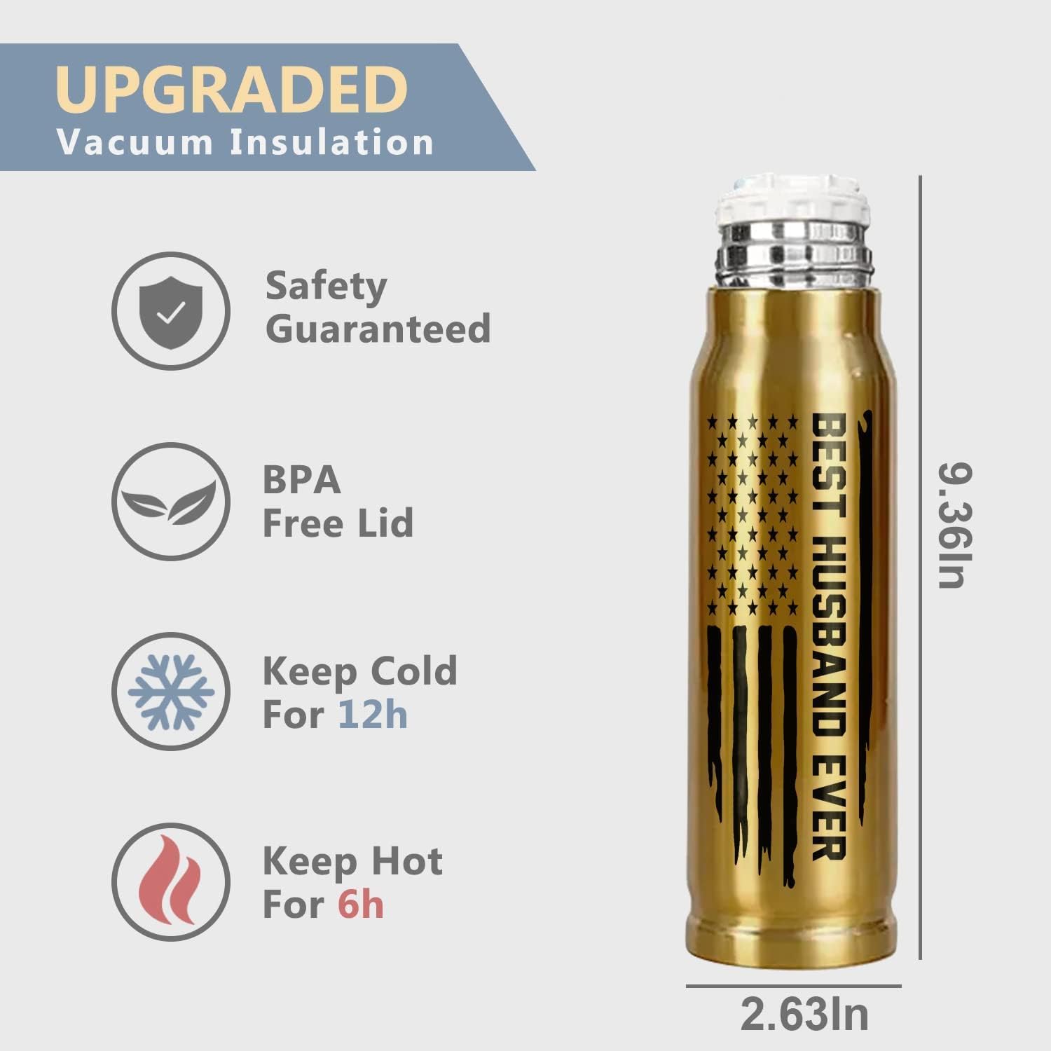 Best Husband Ever 17Oz Stainless Steel Bullet Tumbler 6