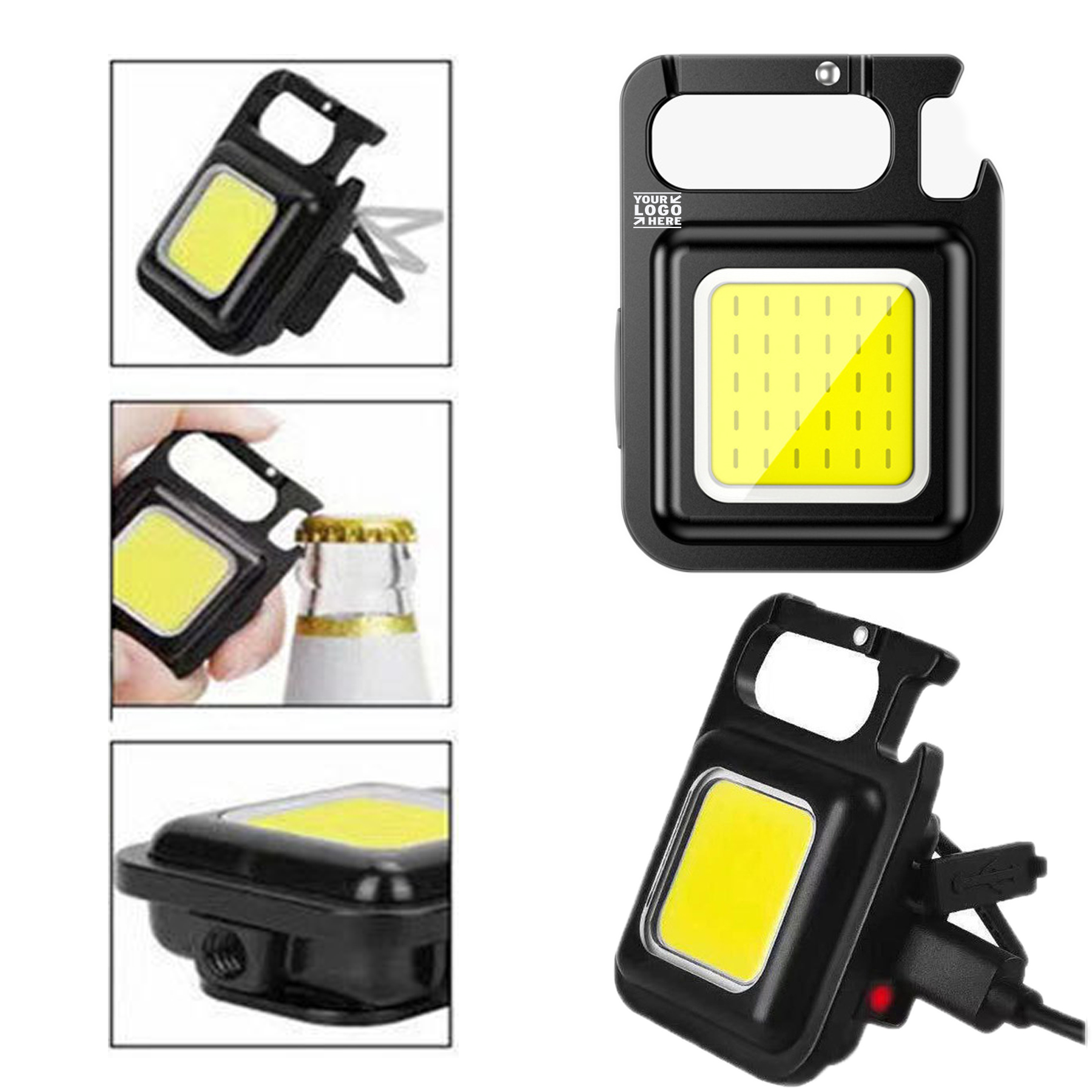4 Light Modes 1000 Lumens Bright Rechargeable Portable Small Flashlights Keychain Work Light