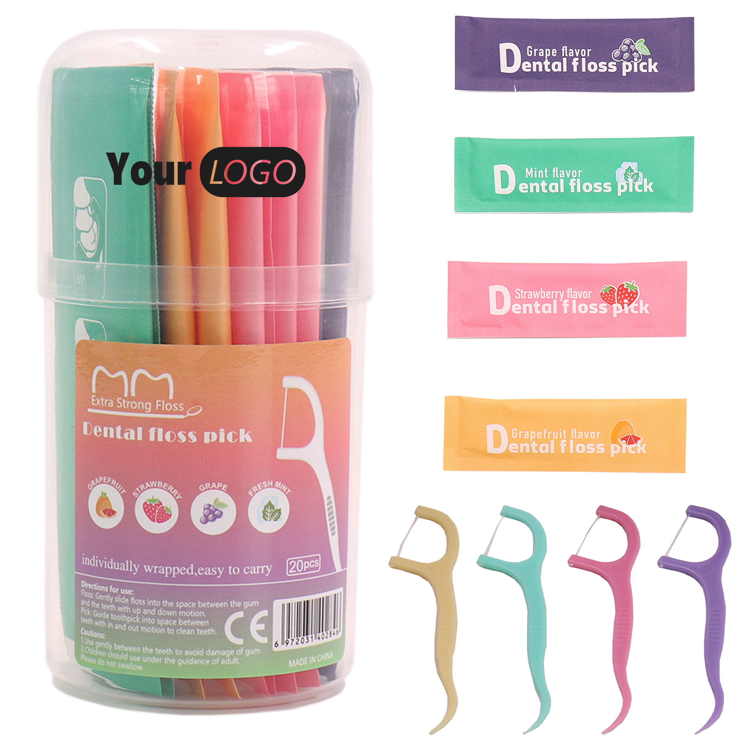 Plastic Colored Fruit Flavored Independent Packaging Dental Floss 1