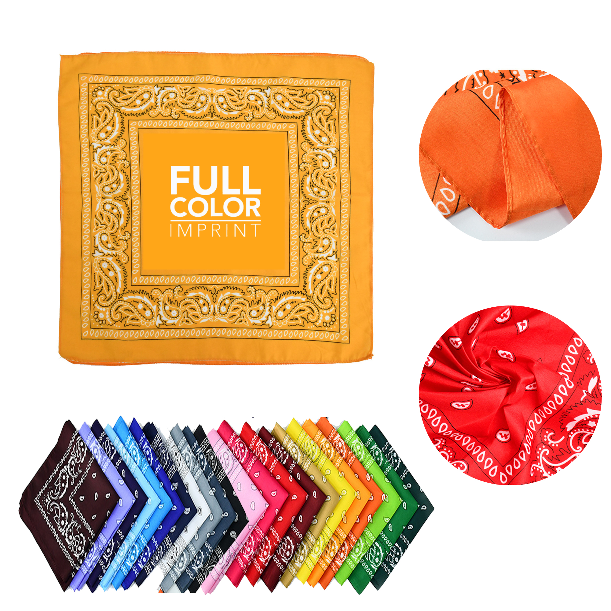 MOQ:50pcs Custom Logo Square Scarf 2