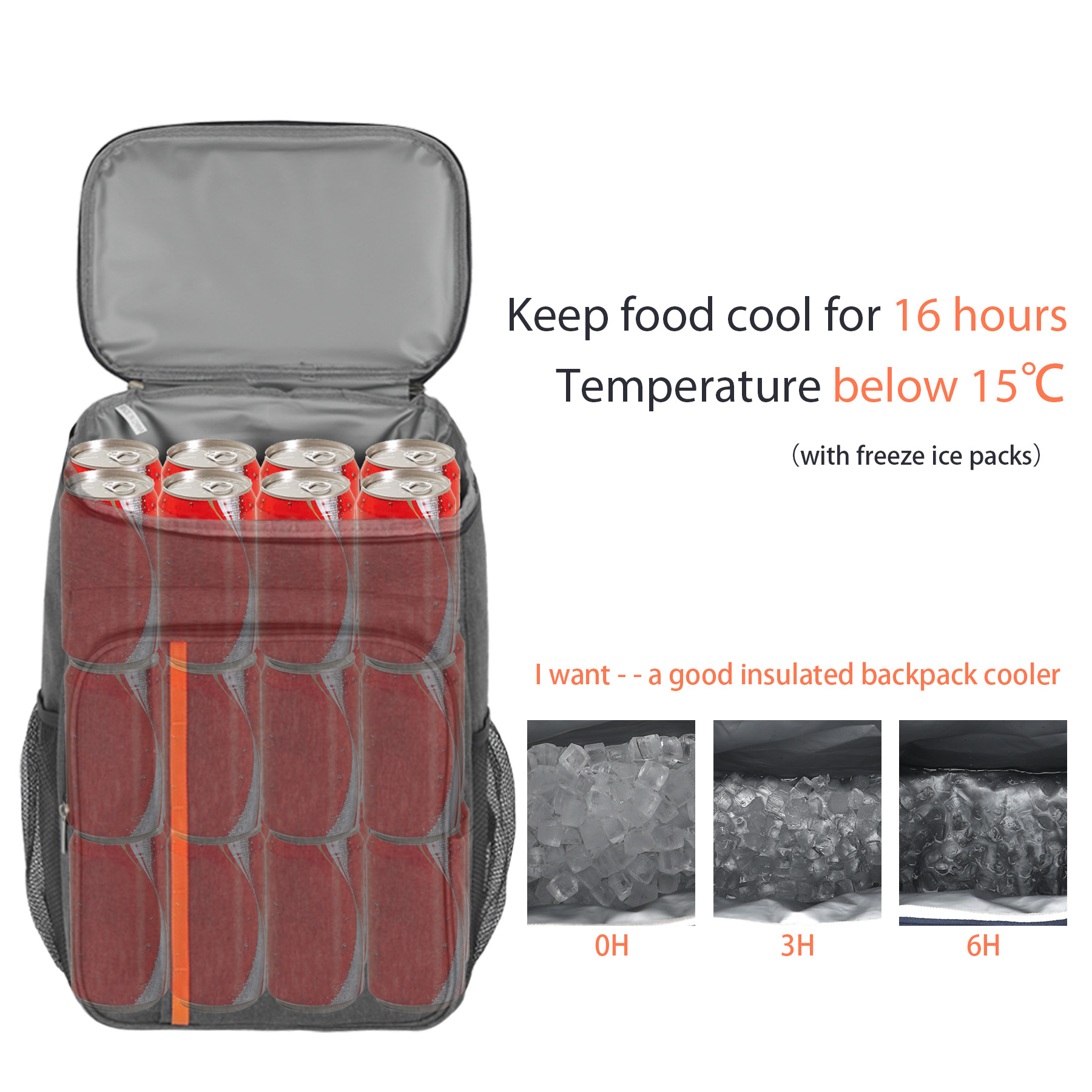 24 Can Insulated Backpack Cooler Bag (Ocean) 8