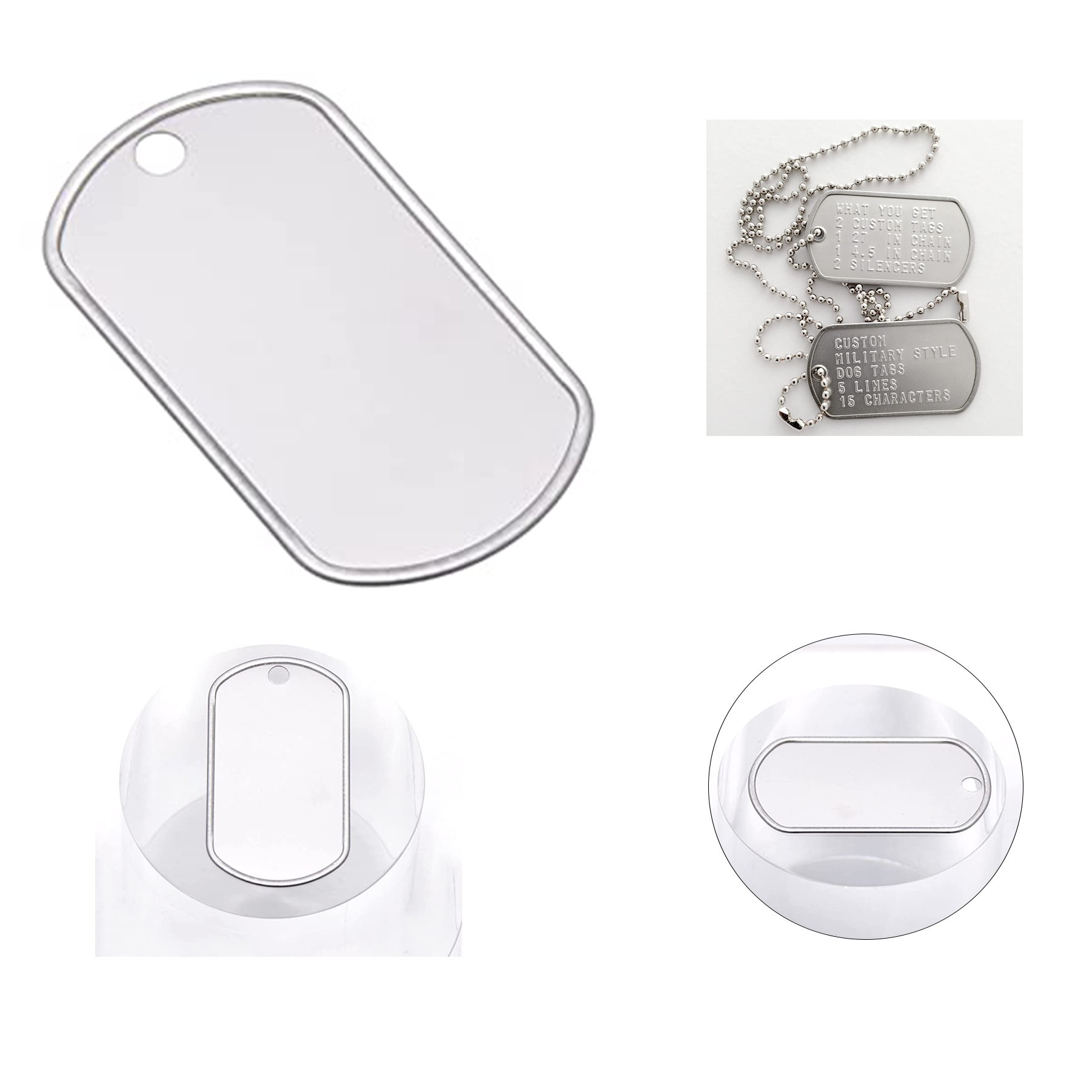 Shiny Stainless Steel Military Spec Dog Tag 1