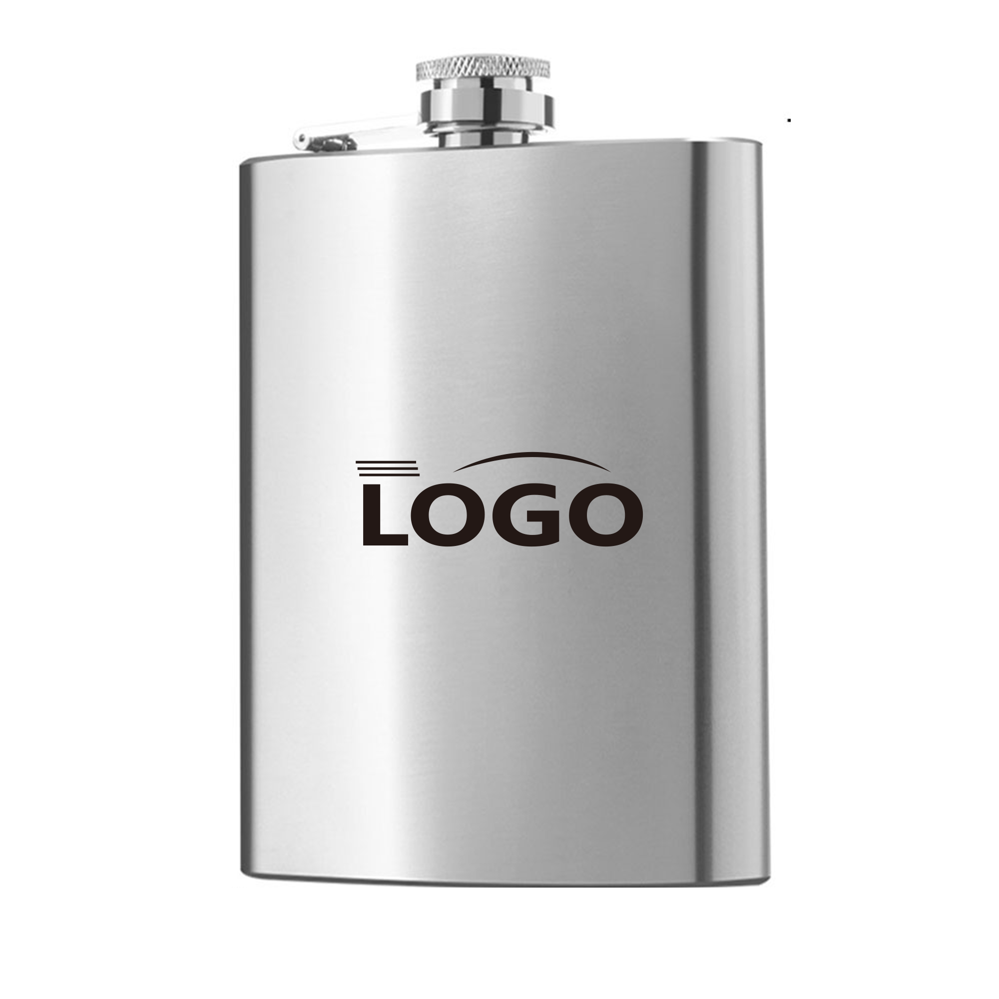 8-Ounce Stainless Steel Hip Flask, custom water bottle with logo imprint 3