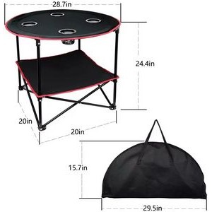 Camping Table Folding Picnic with 4 Cup Holders 2