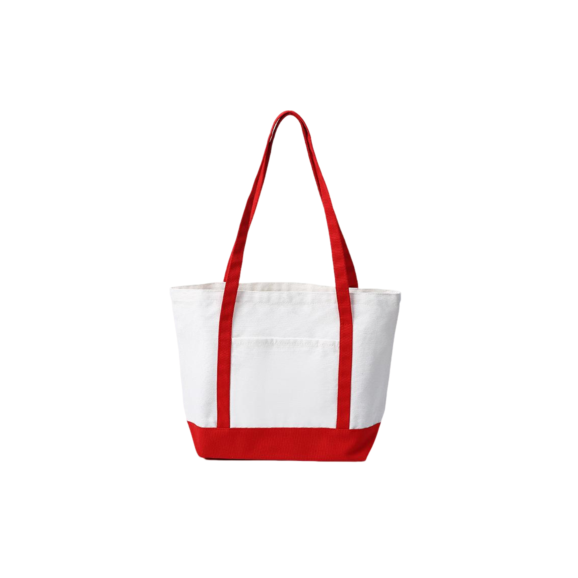 Cotton Canvas Carry Tote With Color Handle And Base, custom tote bag with logo imprint 5
