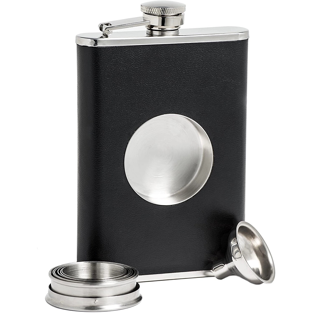Built-in Collapsible 2oz Metal 8oz Shot Flask Set Alcohol 4