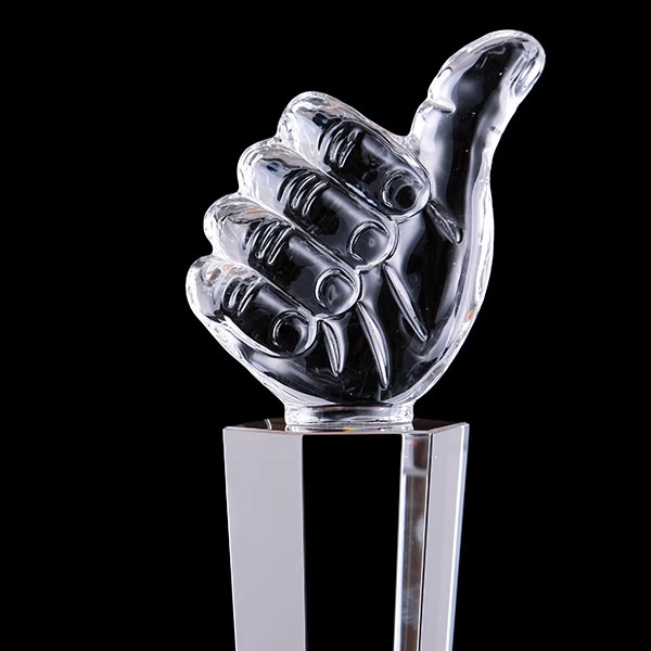 Crystal Thumbs Up Trophy 2