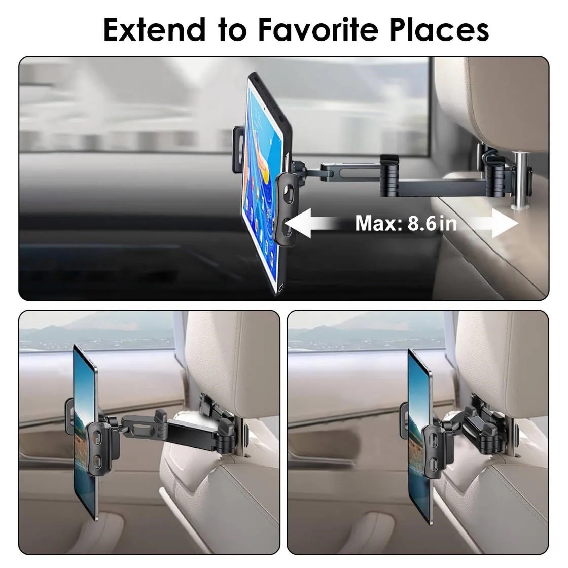 Car Headrest Tablet Holder 4