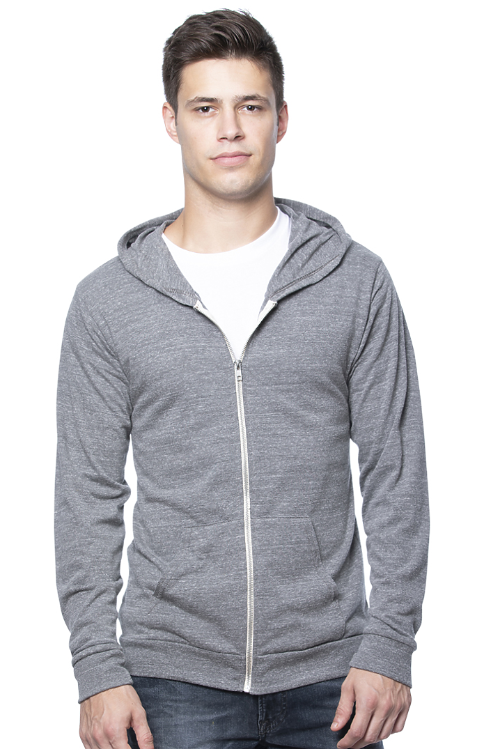Unisex eco Triblend Jersey Full Zip Hoodie 5
