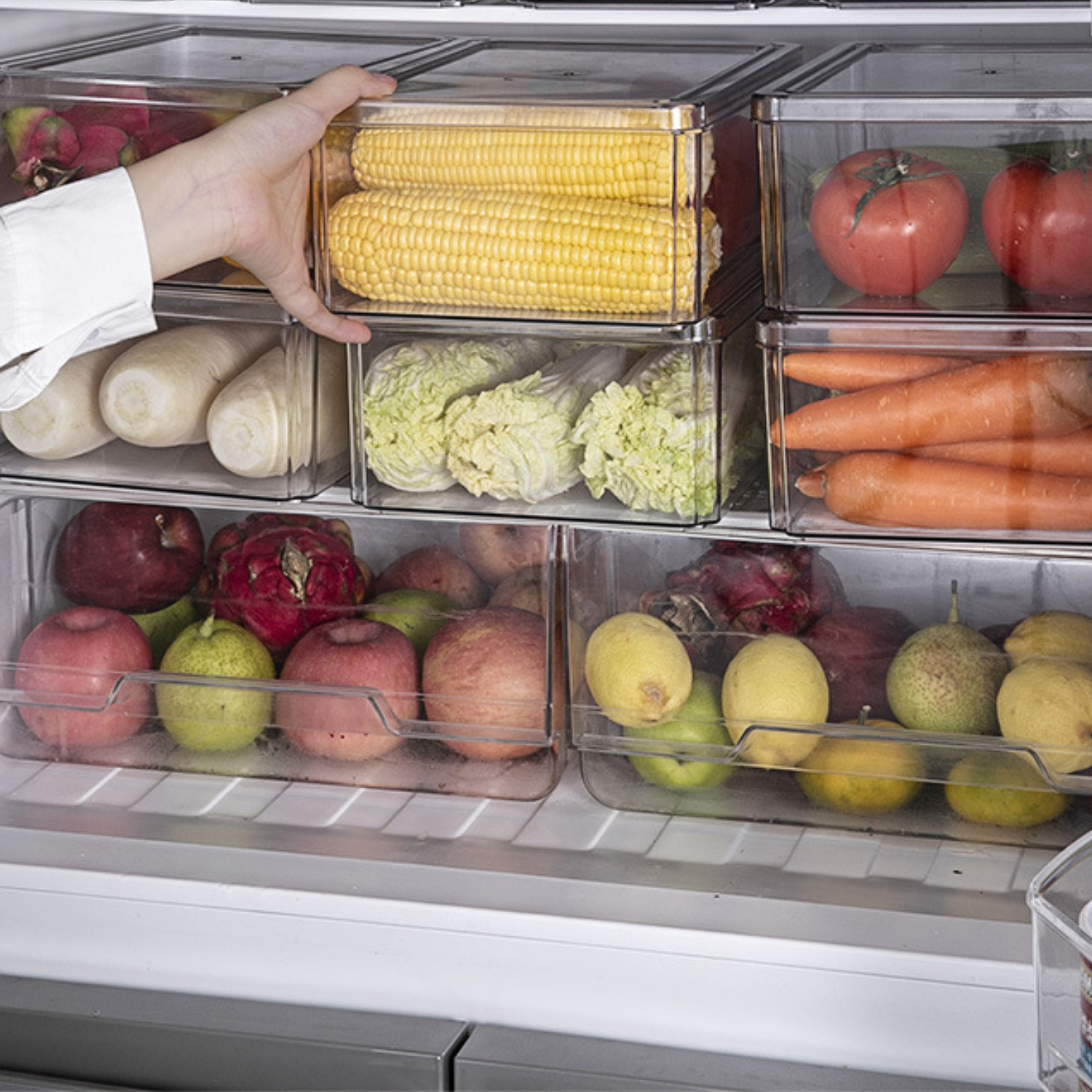 Clear PET Plastic Fridge Food Storage Containers 2