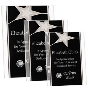 Acrylic Star Plaque black/silver 8x10" 1