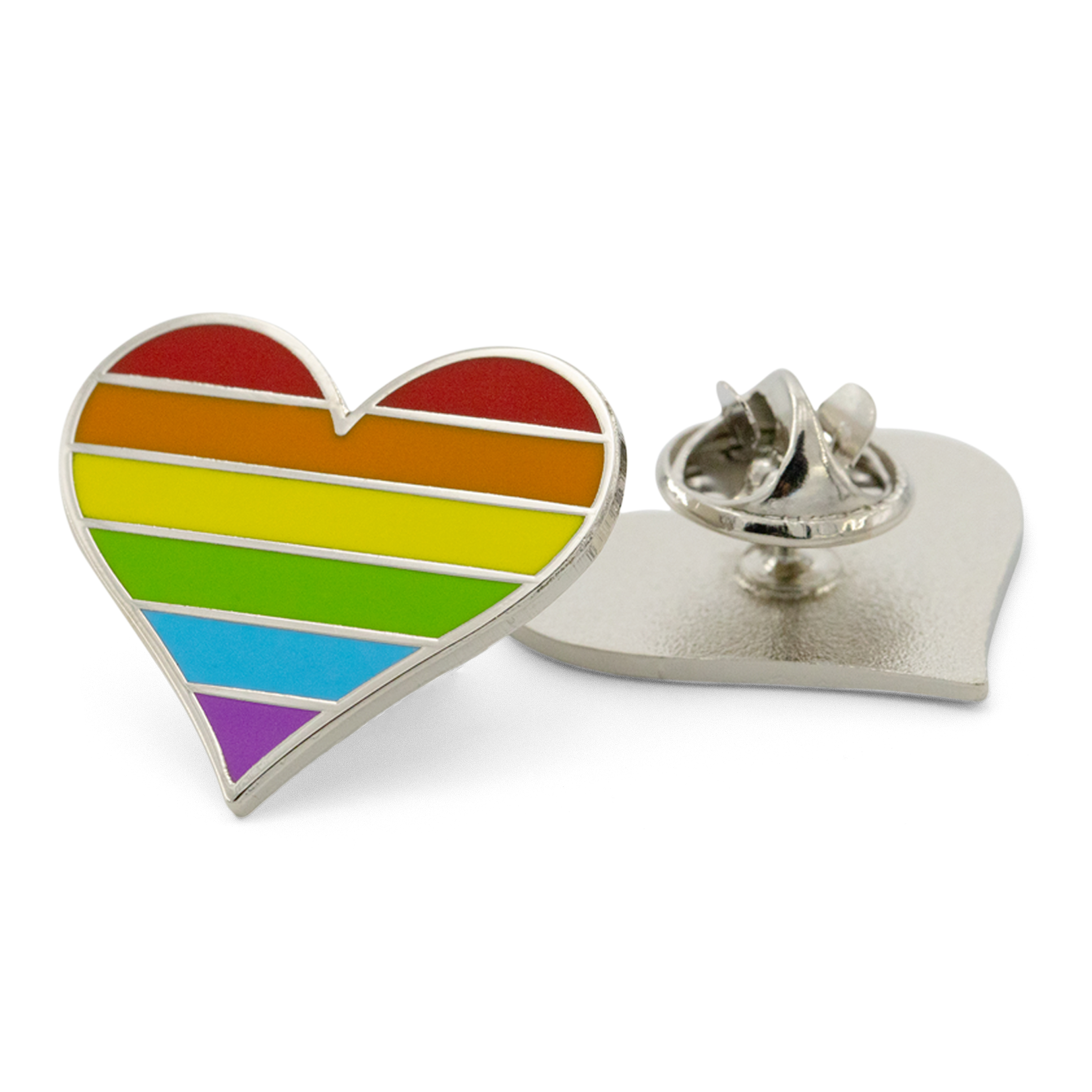 Rainbow Heart Pride Lapel Pin