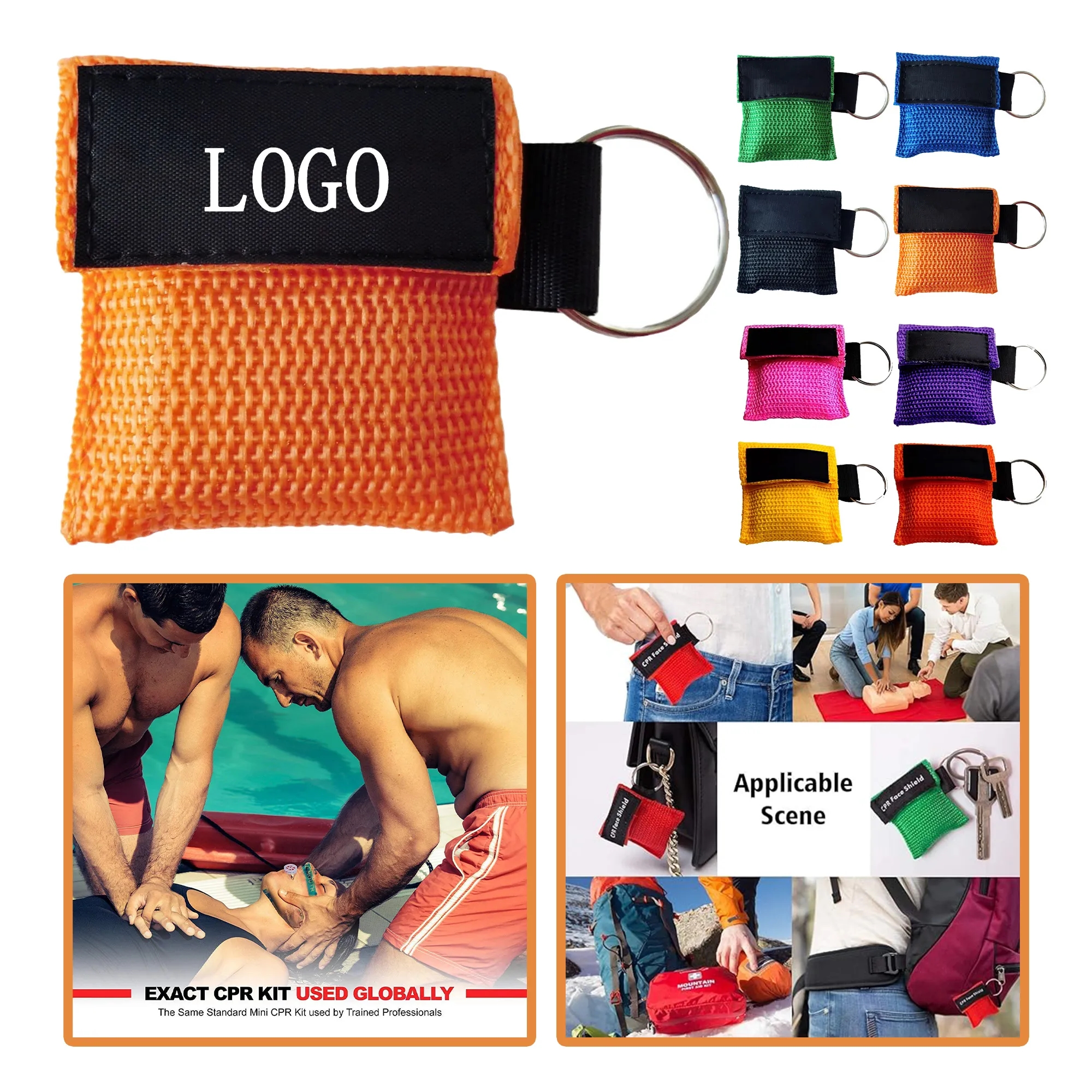 Compact CPR Mask Keychain with One-Way Valve 6