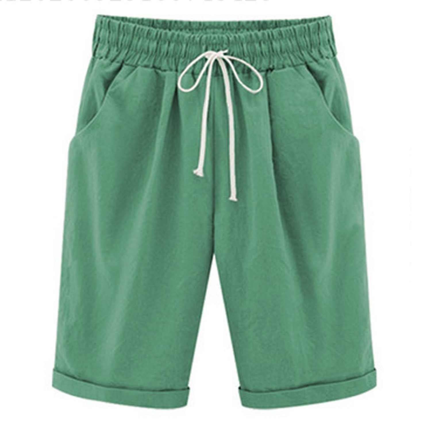 Plus Size High Waist Drawstring Shorts 5