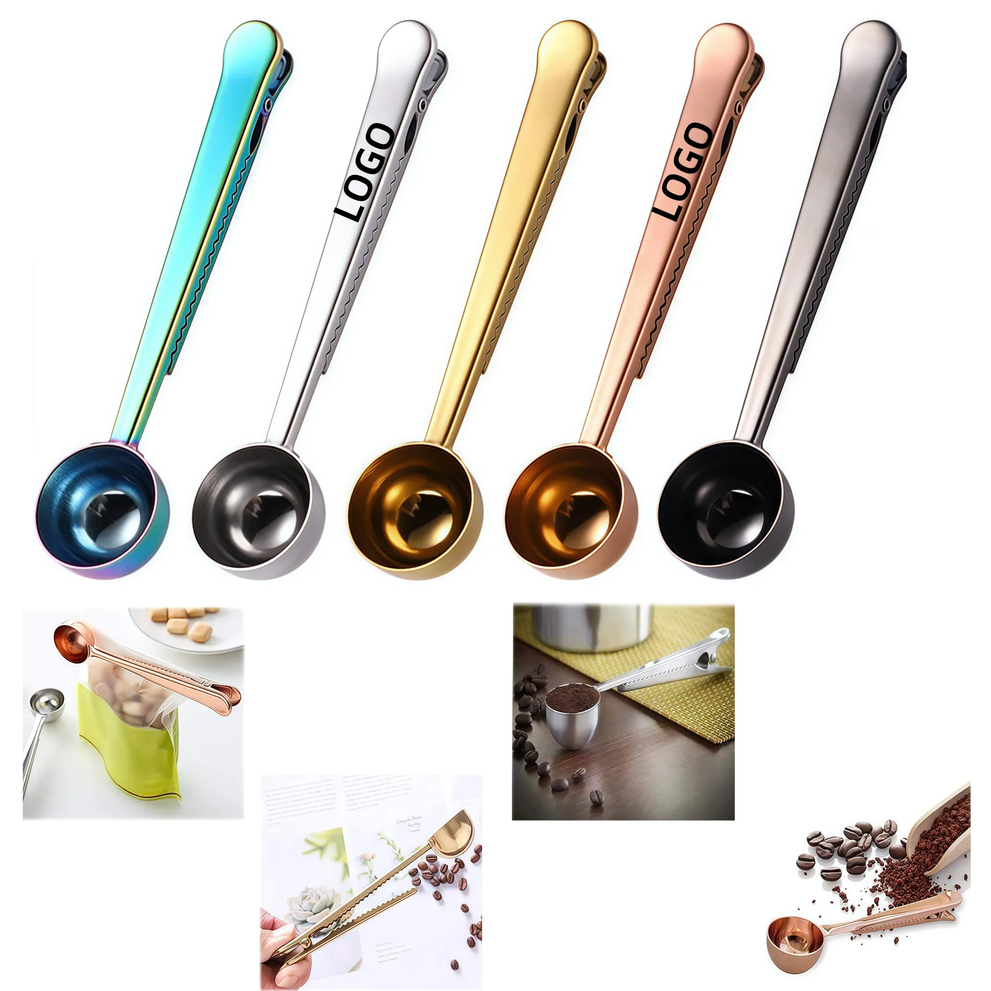 Stainless Steel Coffee Measuring Spoon with Sealing Clip 1