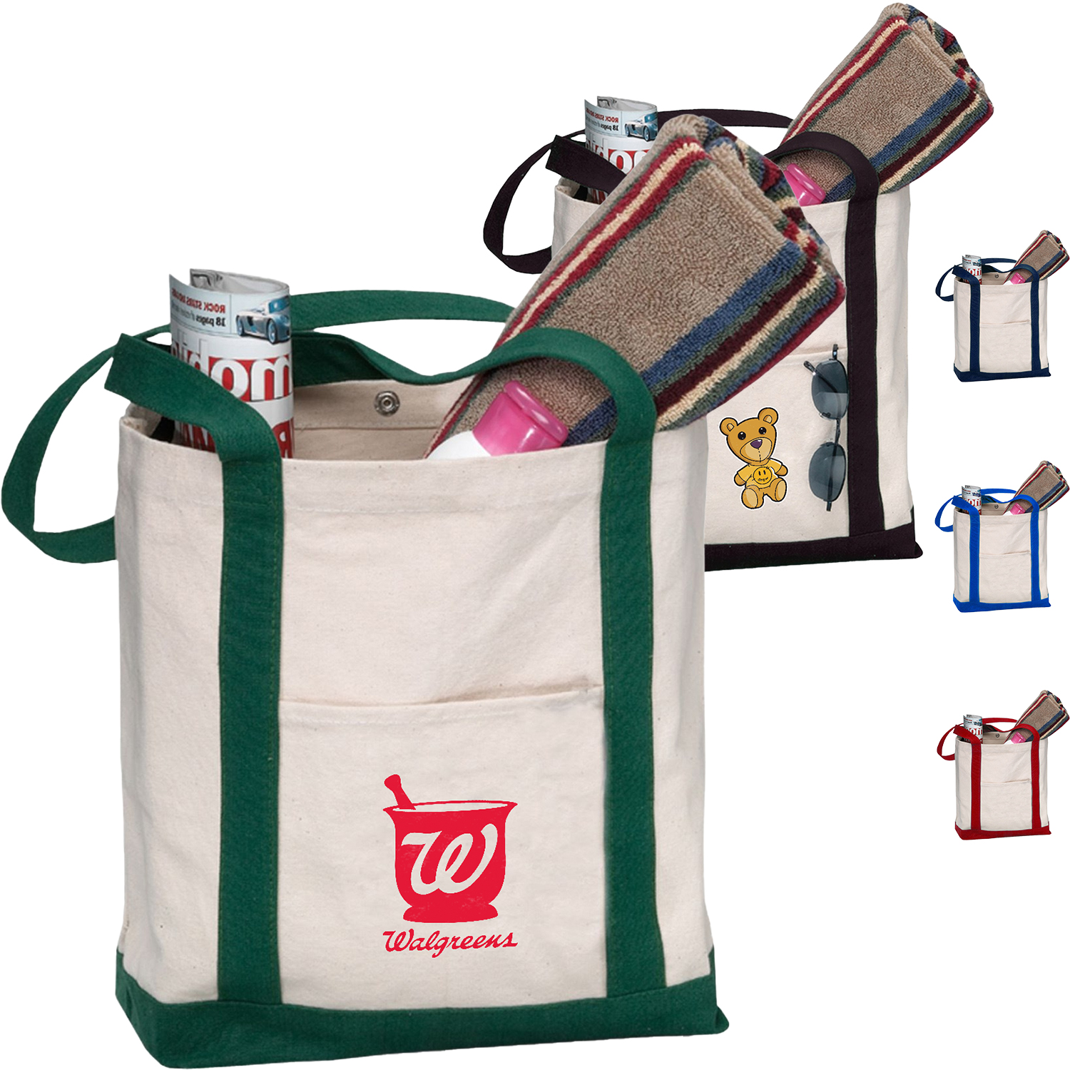Cotton Canvas Boat Bag, custom tote bag with logo imprint 2