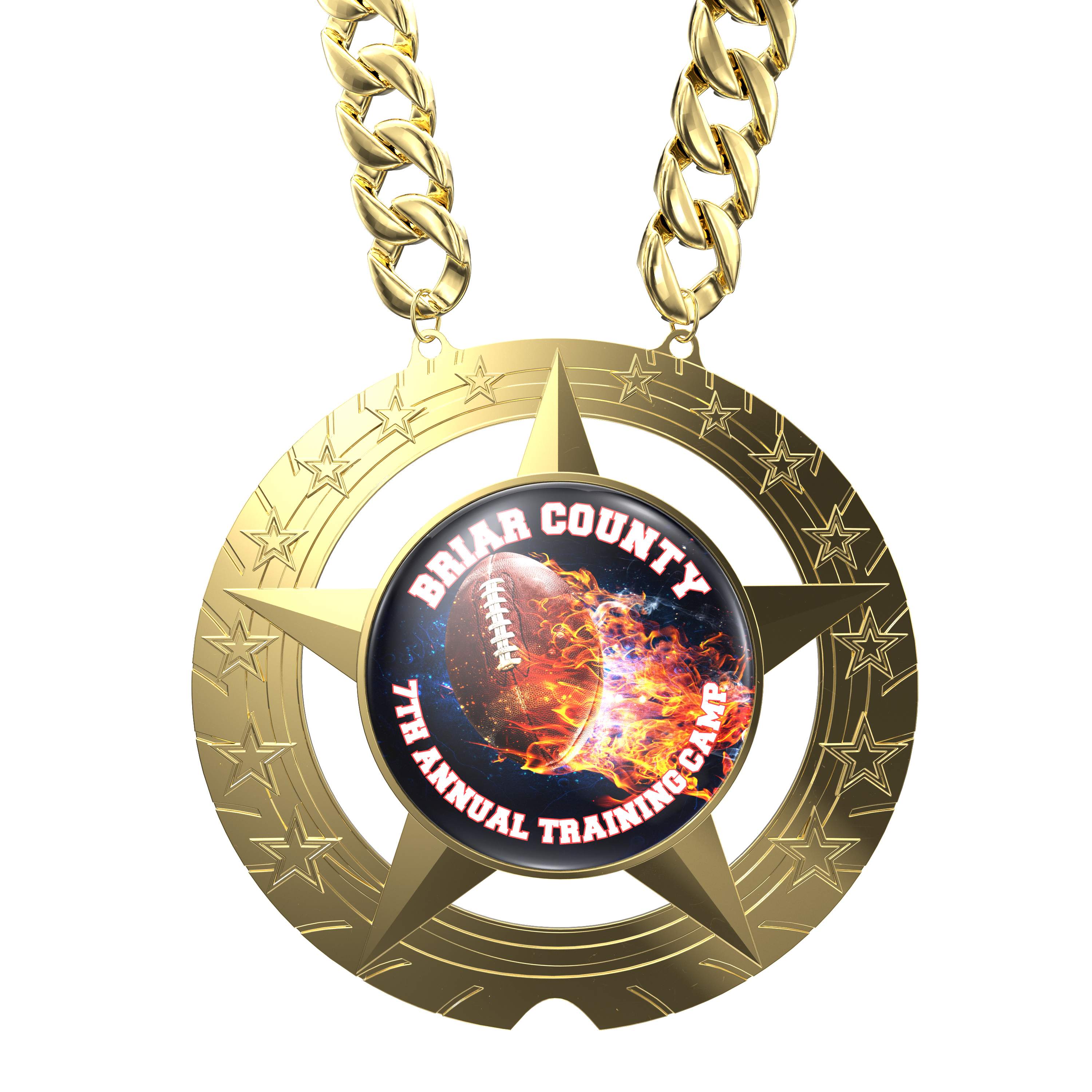 Express Vibraprint® Super Star Champ Chain Medal w/ Plastic Chain 18