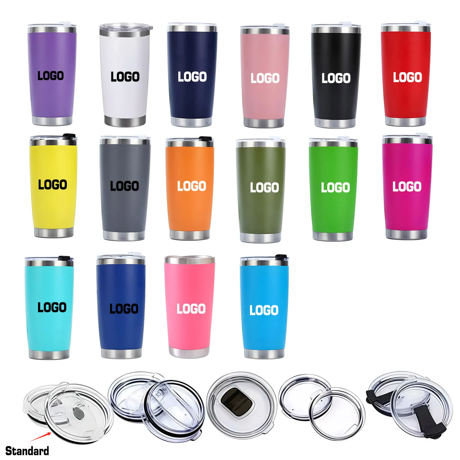 20 oz Vacuum Insulated Stainless Steel Tumbler with Logo 3
