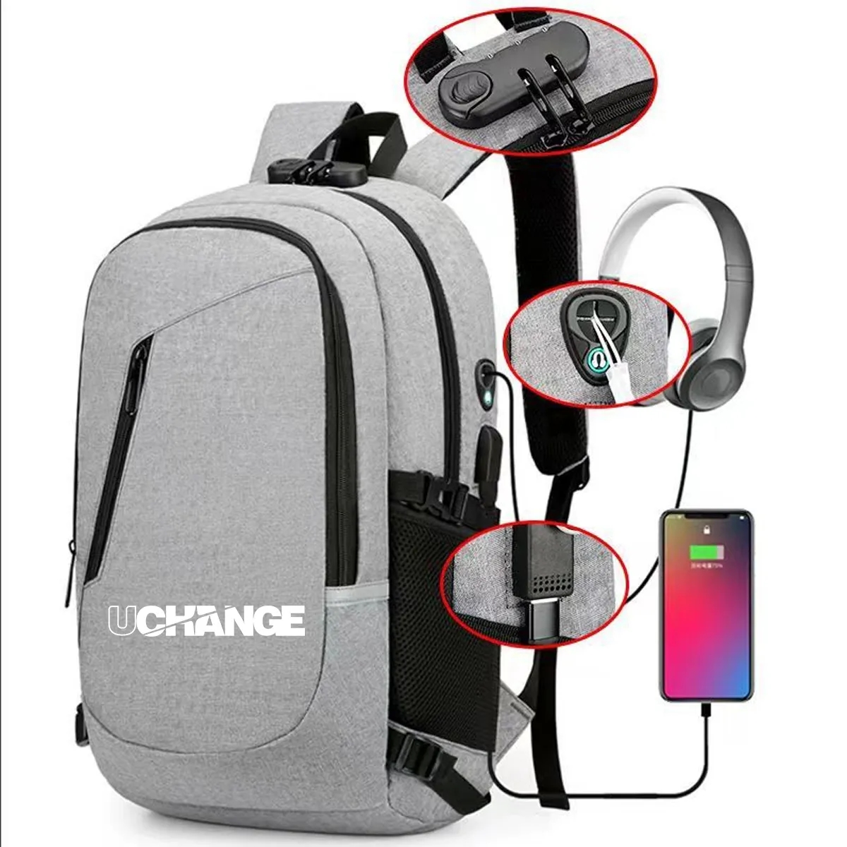 Laptop Backpack,Business Travel Anti Theft Slim Durable Laptops Backpack with USB Charging Port 3