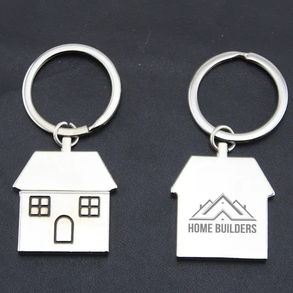 Metal House Shaped Real Estate Keychain 3