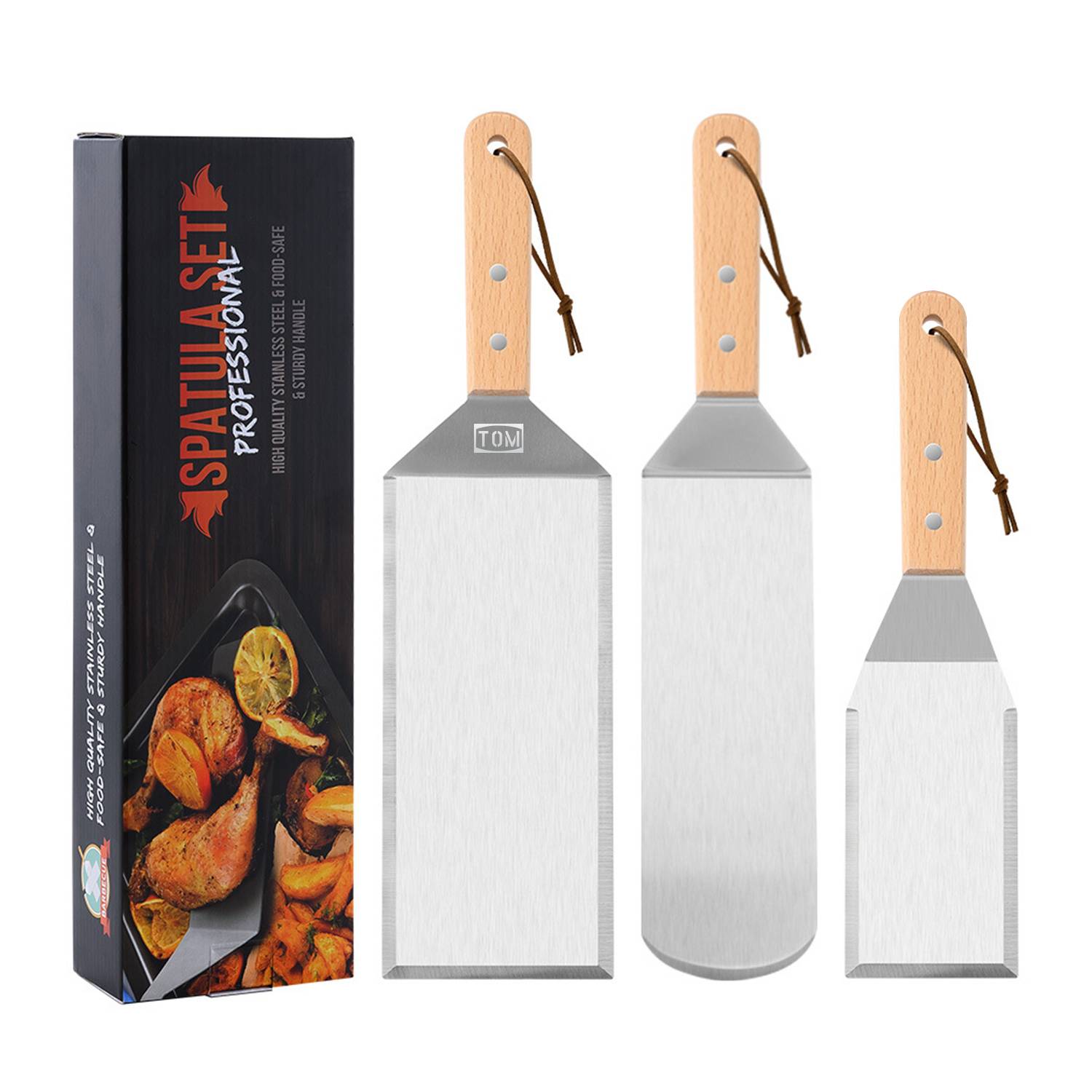 Outdoor Barbecue Stainless Steel Iron Plate Steak Shovel Set 2