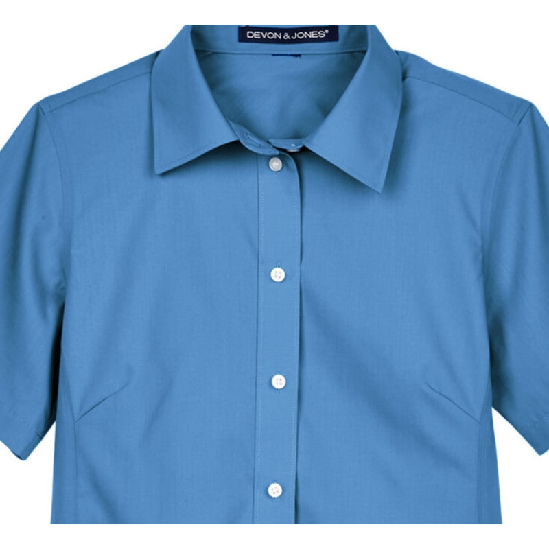 Devon & Jones Ladies' Crown Woven Collection™ Solid Broadcloth Short-Sleeve Shirt 13