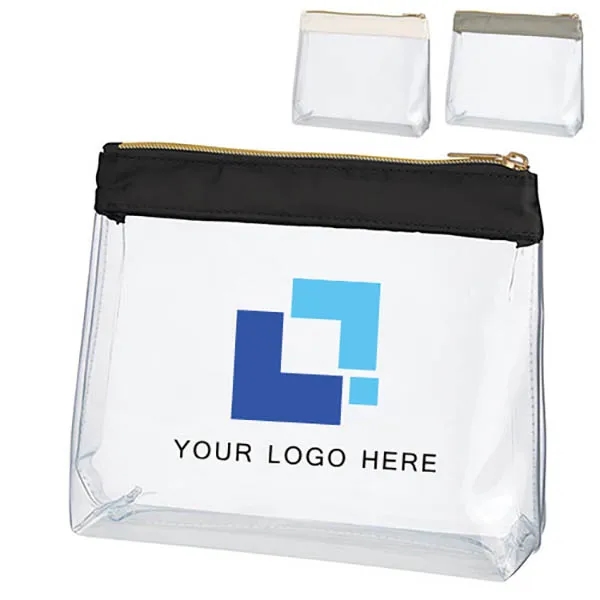 Sadie Satin Clear Cosmetic Bag 1