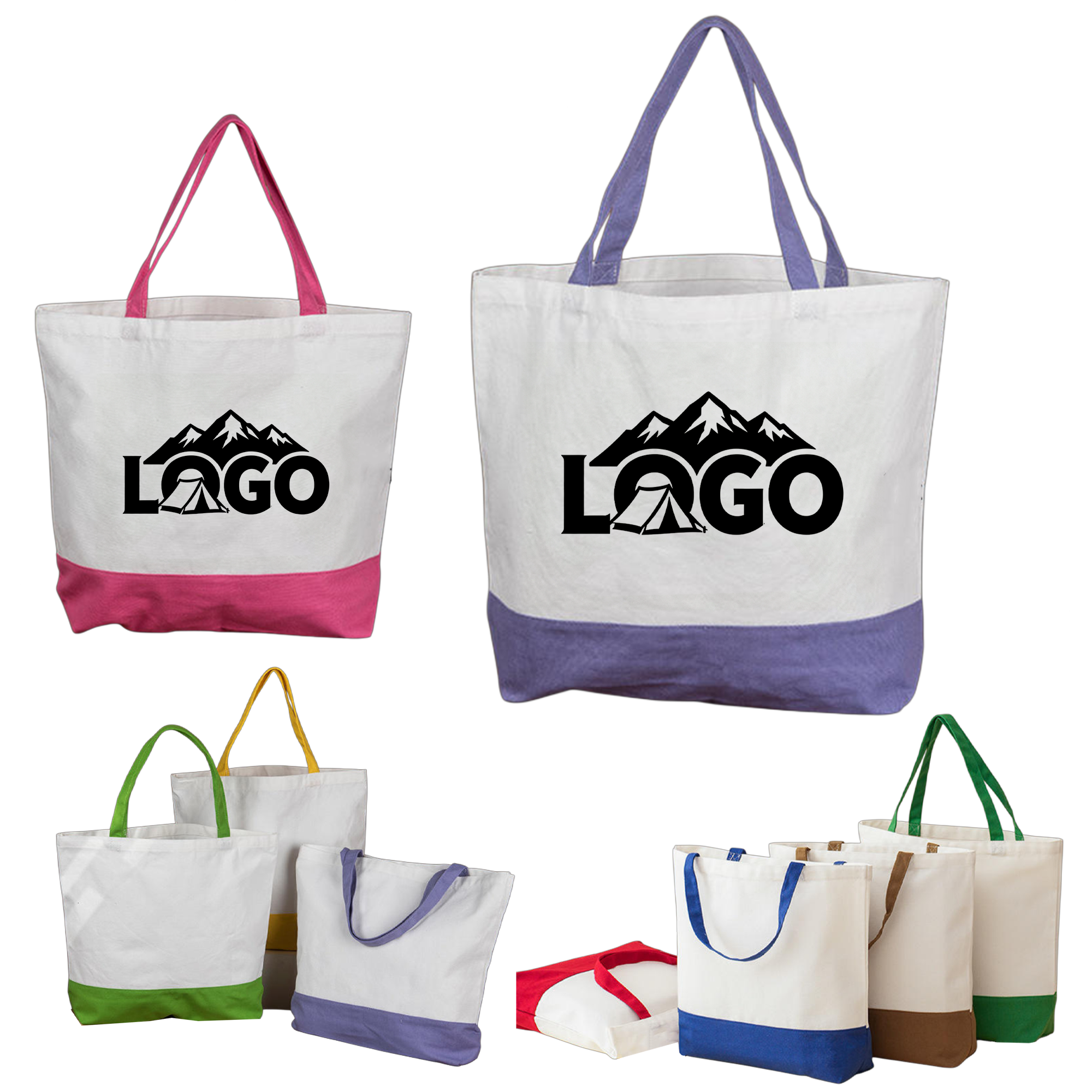 Large Capacity Portable Canvas Tote Bag, custom tote bag with logo imprint 2