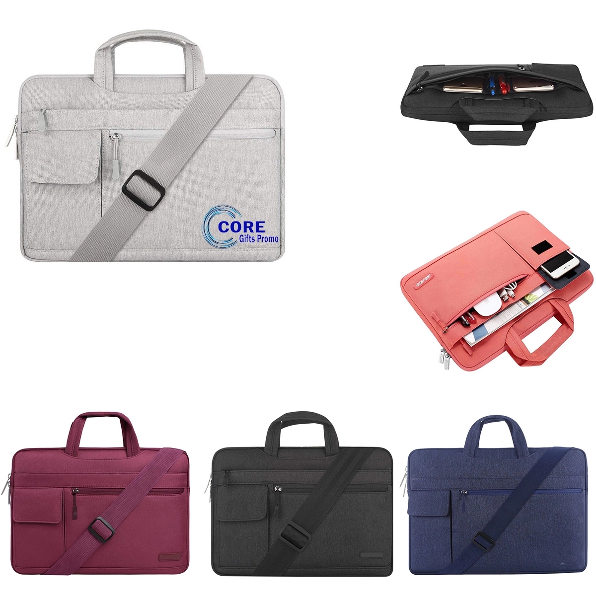 Laptop Shoulder Bag Polyester Flapover Briefcase Sleeve Case 2