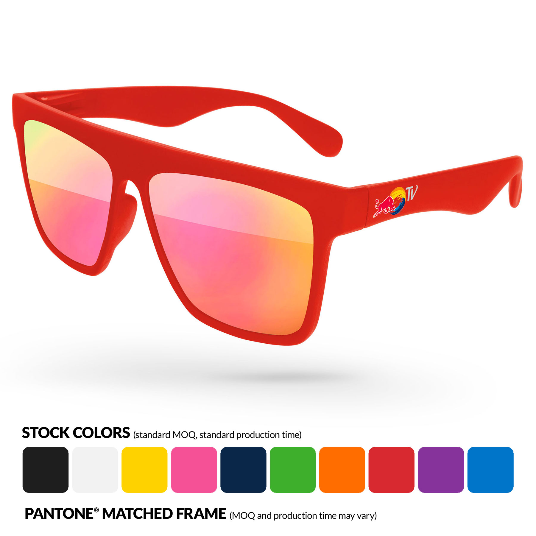 Laser Mirror Promotional Sunglasses w/ Full-color Temple Imprint 11