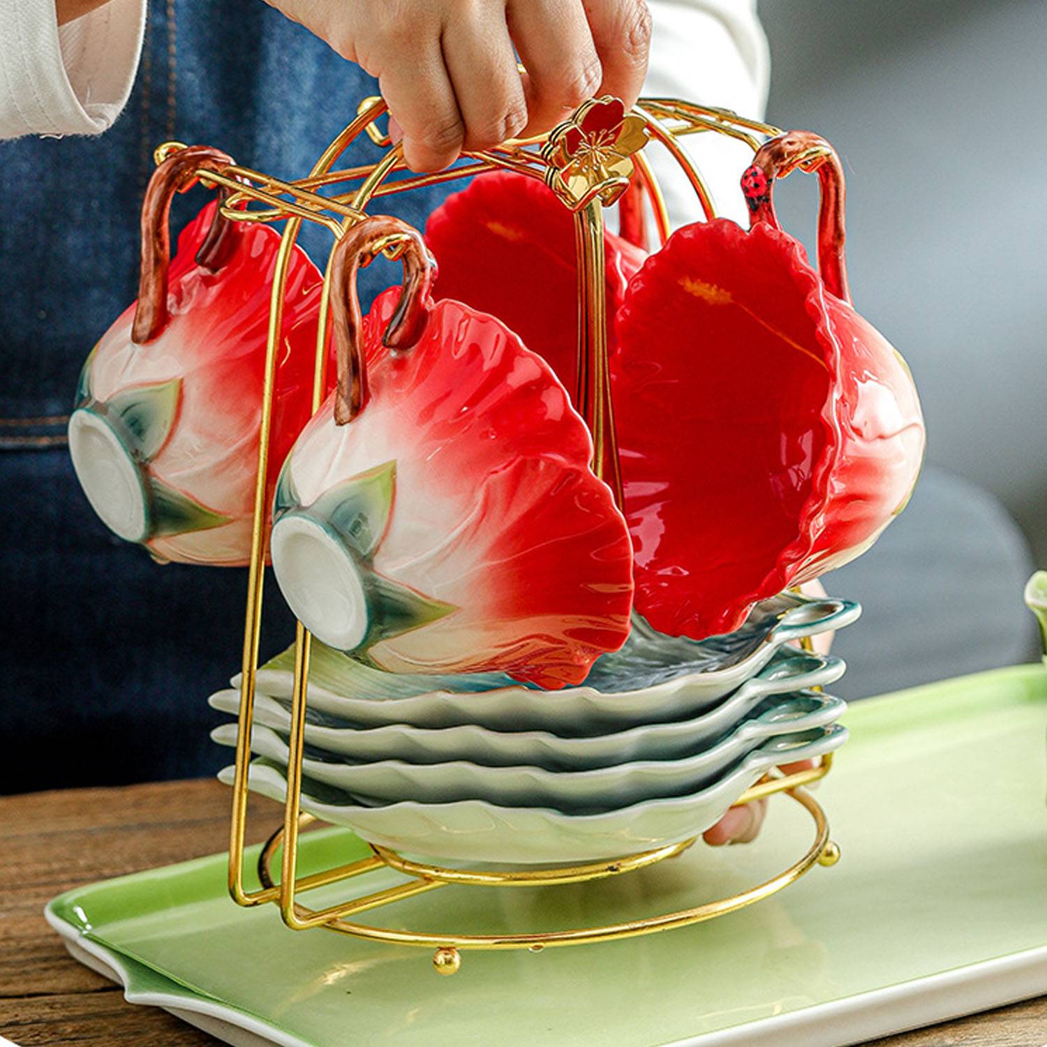 Hibiscus flower Coffee Cup Set 4