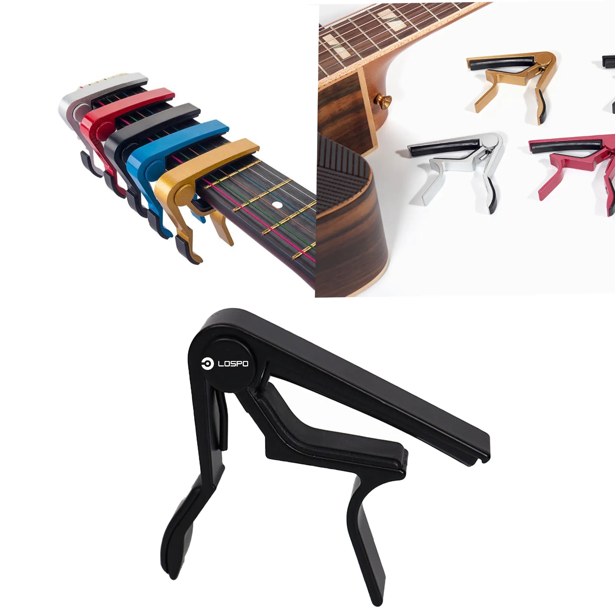 Aluminum Metal Guitar Capo MOQ 50PCS 6