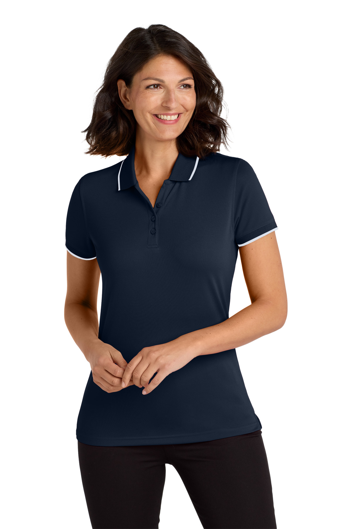 Port Authority Women's Dry Zone UV Micro-Mesh Tipped Polo. LK111 9
