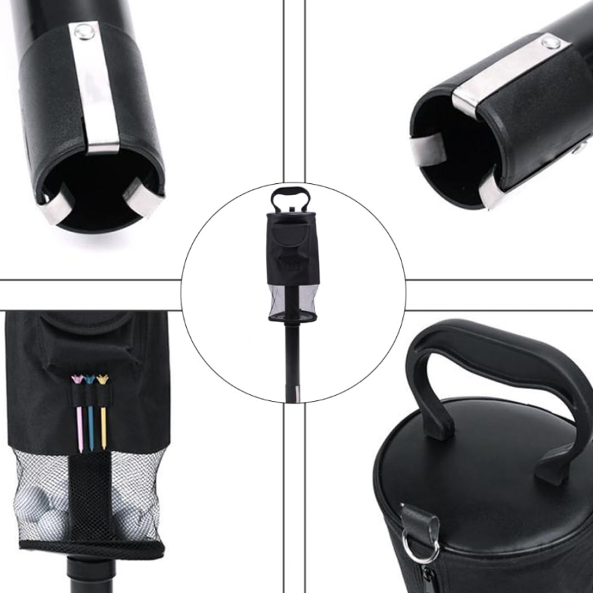 Portable Golf Ball Picker Tube W/ Detachable Mesh Bag 2