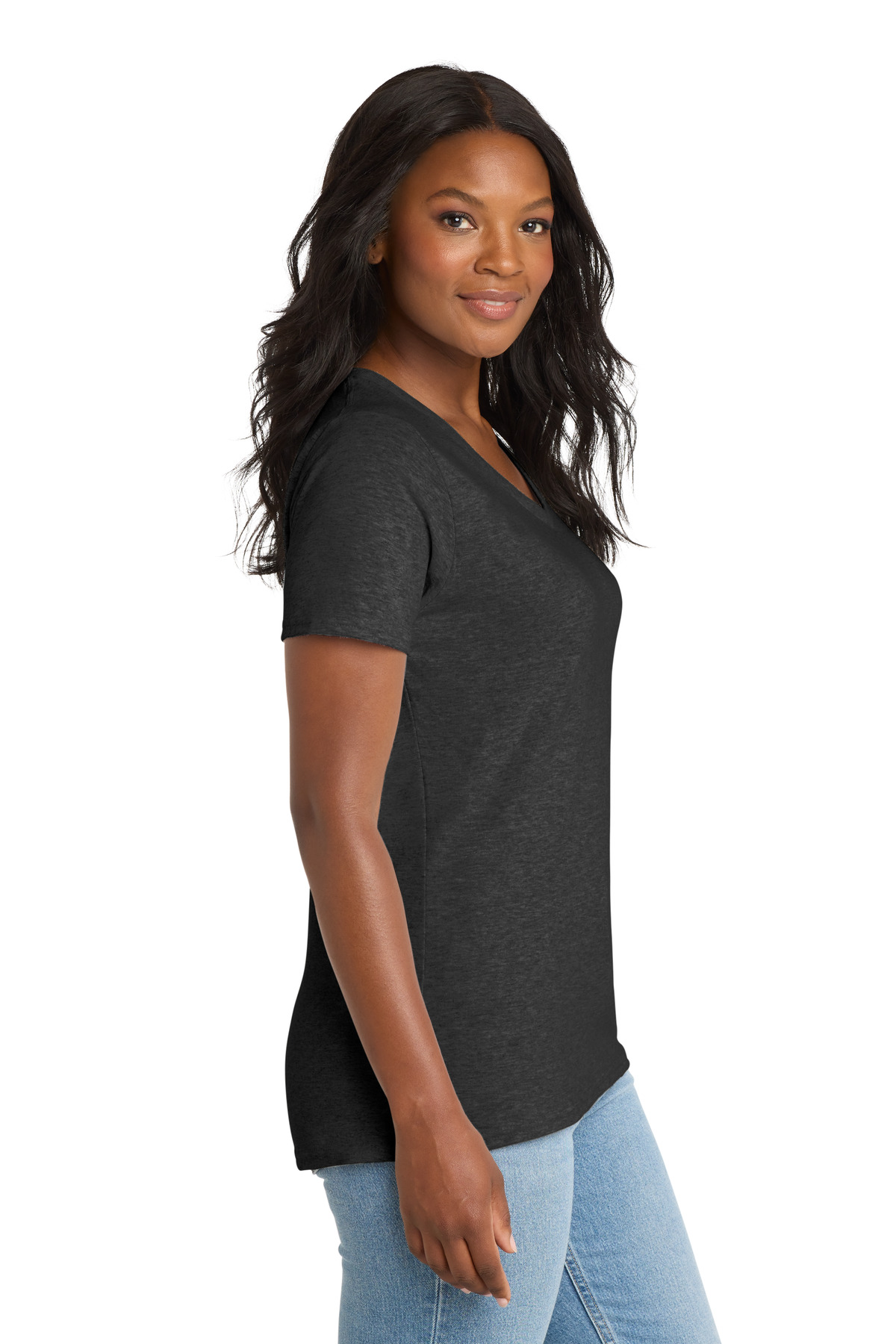 Port & Co Women's Core Cotton V-Neck Tee. LPC54V 163